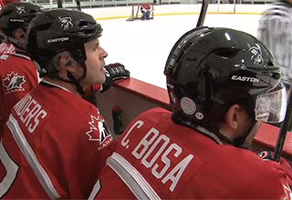 Image of camp participants on bench.